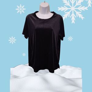 Old Navy Black Velour Top